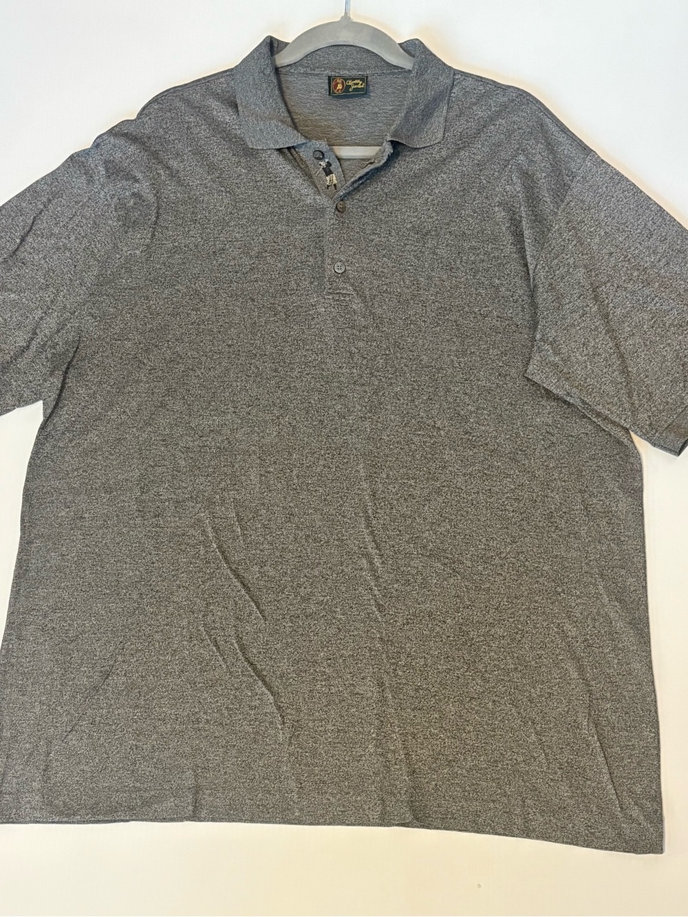 Bobby Jones MADE IN ITALY Men's XL Grey Knit Polo Golf Shirt 100% Cotton Embroid